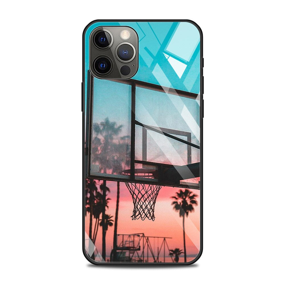 Basketball Motiv Panzerglas Hülle/Case für iPhone 16, 16 Plus, 16 Pro, 16 Pro Max, 16e, 15, 15 Plus, 15 Pro, 15 Pro Max, 14, 14 Plus, 14 Pro, 14 Pro Max, 13, 13 Pro, 13 Pro Max, 13 Mini, 12, 12 Pro, 12 Pro Max, 12 Mini, SE, 11, 11 Pro, 11 Pro Max | ZITOCASES®