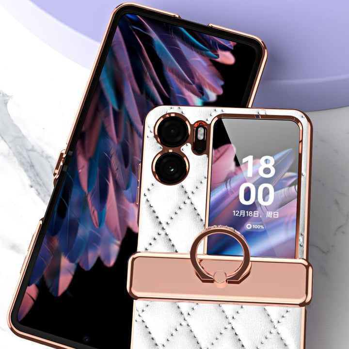 Karierte Kunstleder Hülle/Case für Oppo Find N2 Flip | ZITOCASES®