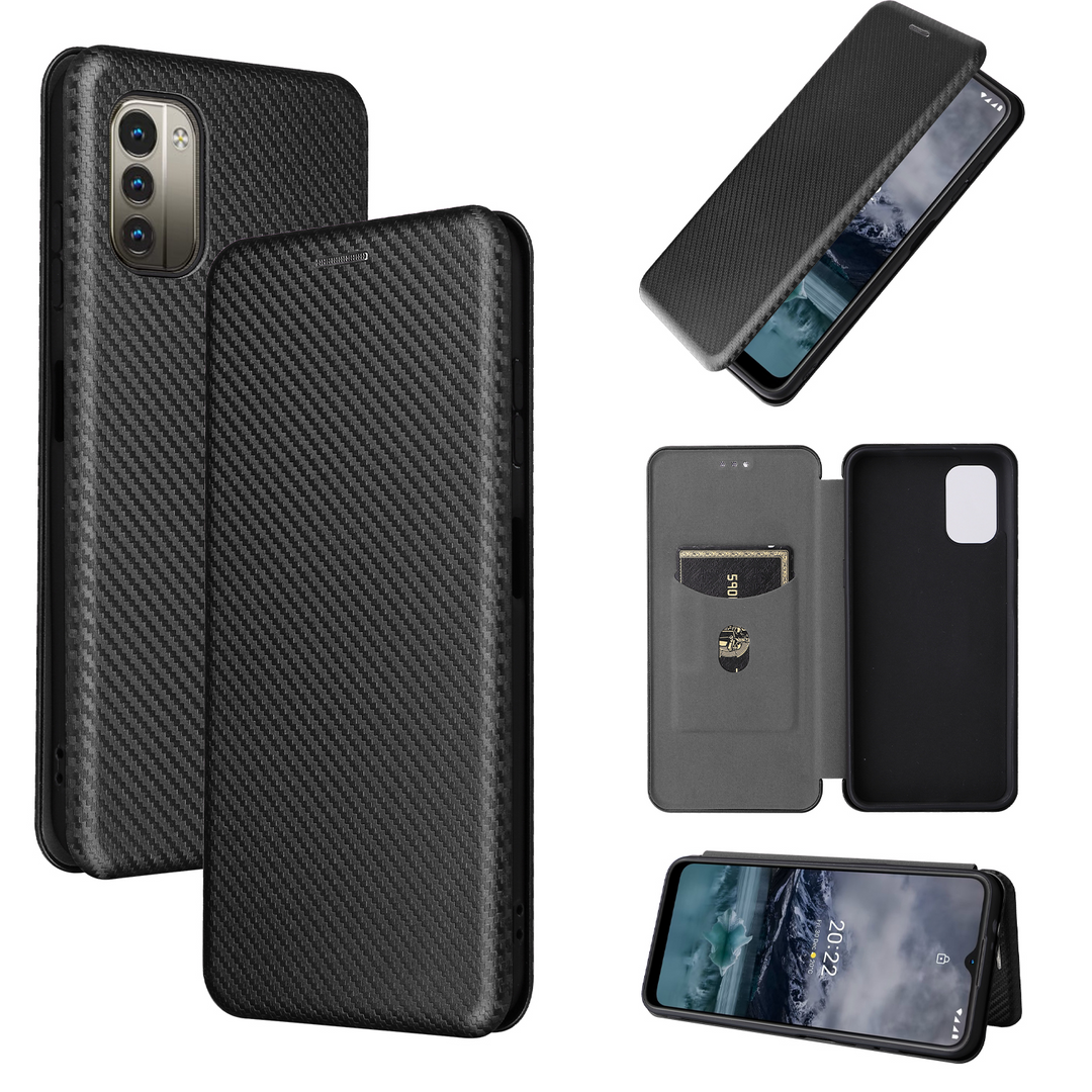 Kunstleder Carbon Klapp Hülle/Flip Case für Nokia X30, XR21, XR20, X20, X6, X5, G60, G50, G42, G22, G21, G20, G11, G10, 8.3, 8, 7.2, 7.1, 6.2, 6, 5.4 | ZITOCASES®