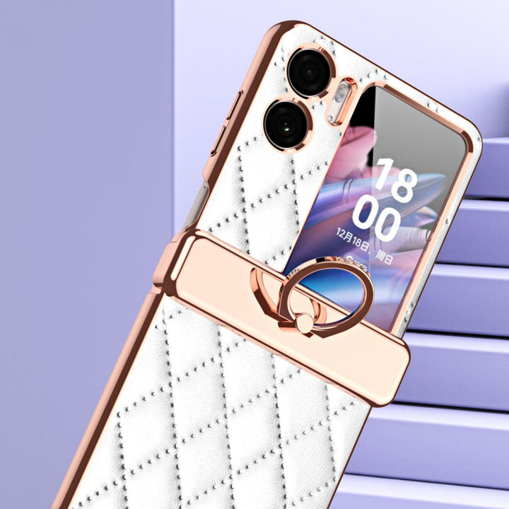 Karierte Kunstleder Hülle/Case für Oppo Find N2 Flip | ZITOCASES®