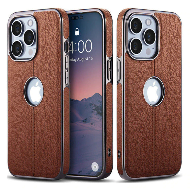 Kunstleder/Chrom Soft Hülle/Case für iPhone 16, 16 Plus, 16 Pro, 16 Pro Max, 15, 15 Plus, 15 Pro, 15 Pro Max, 14, 14 Plus, 14 Pro, 14 Pro Max, 13, 13 Pro, 13 Pro Max, 13 Mini, 12, 12 Pro, 12 Pro Max, 12 Mini, SE, 11, 11 Pro | ZITOCASES®