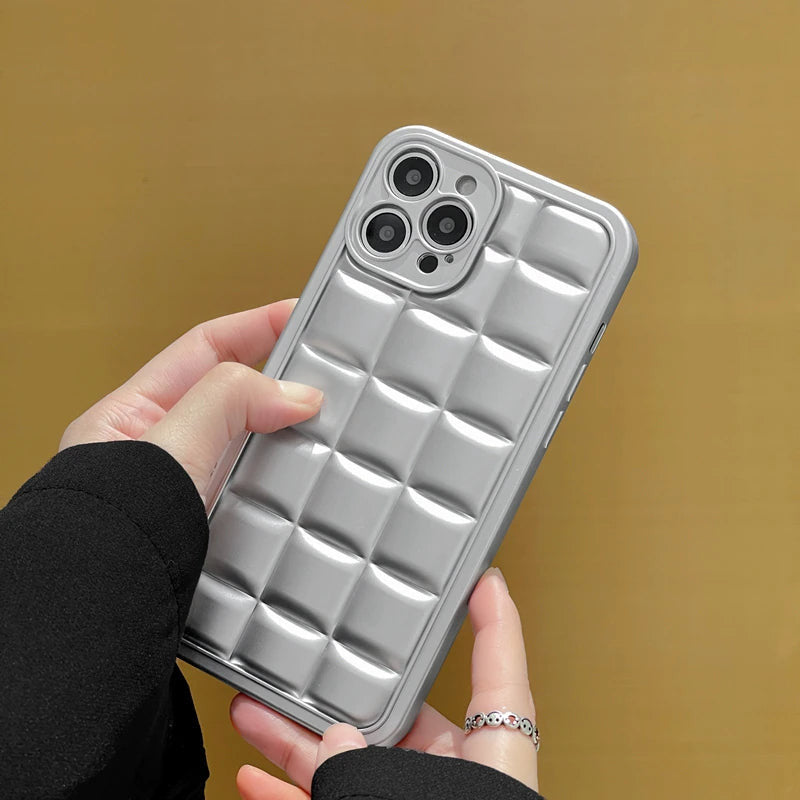 Karierte 3D Luxus Silikon Hülle/Case für iPhone 16, 16 Plus, 16 Pro, 16 Pro Max, 16e, 15, 15 Plus, 15 Pro, 15 Pro Max, 14, 14 Plus, 14 Pro, 14 Pro Max, 13, 13 Pro, 13 Pro Max, 13 Mini, 12, 12 Pro, 12 Pro Max, 12 Mini, SE, 11, 11 Pro, 11 Pro Max | ZITOCASES®