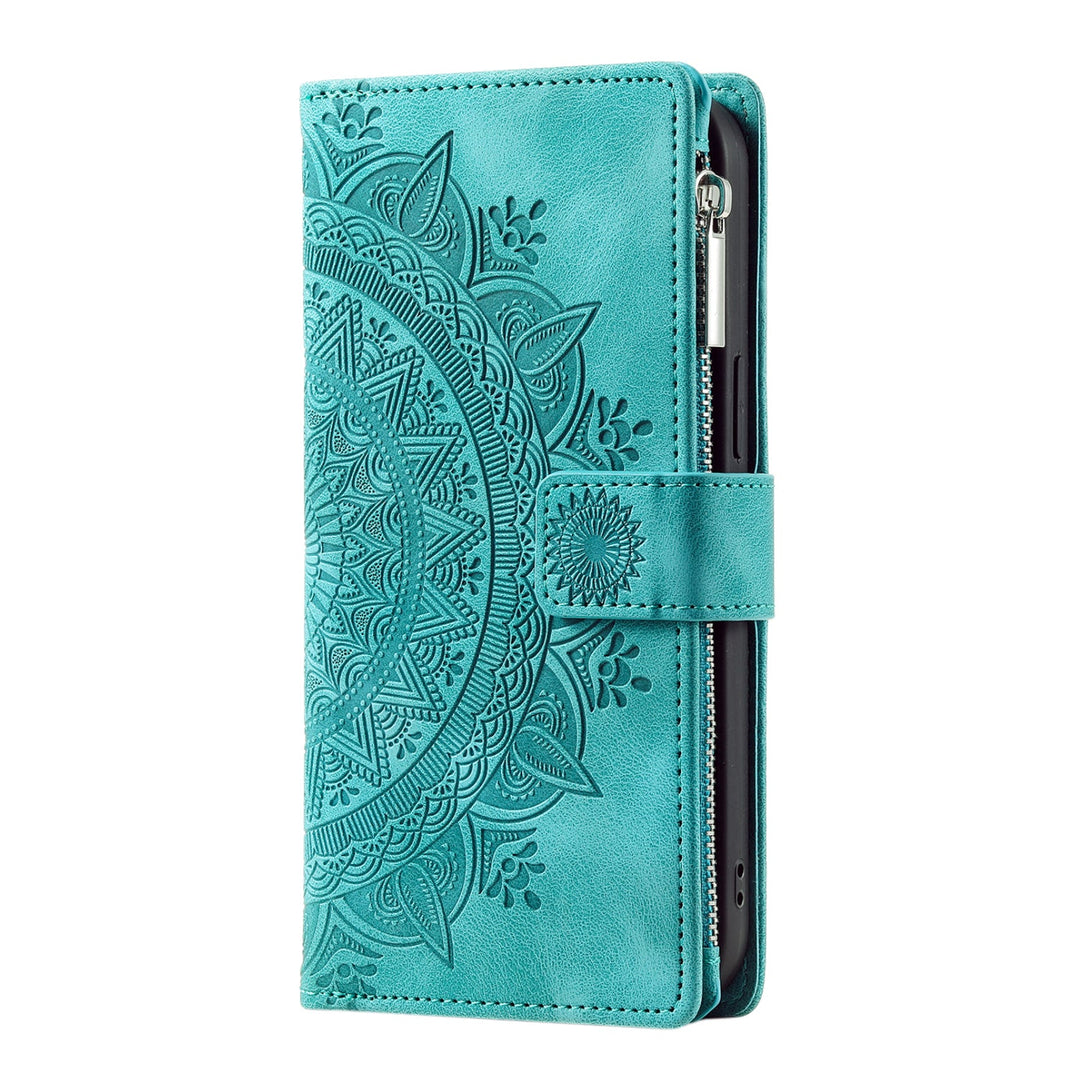 Mandala-Blumen Kunstleder Klapp Hülle/Flip Case für iPhone 16, 15, 14-Serie | ZITOCASES®