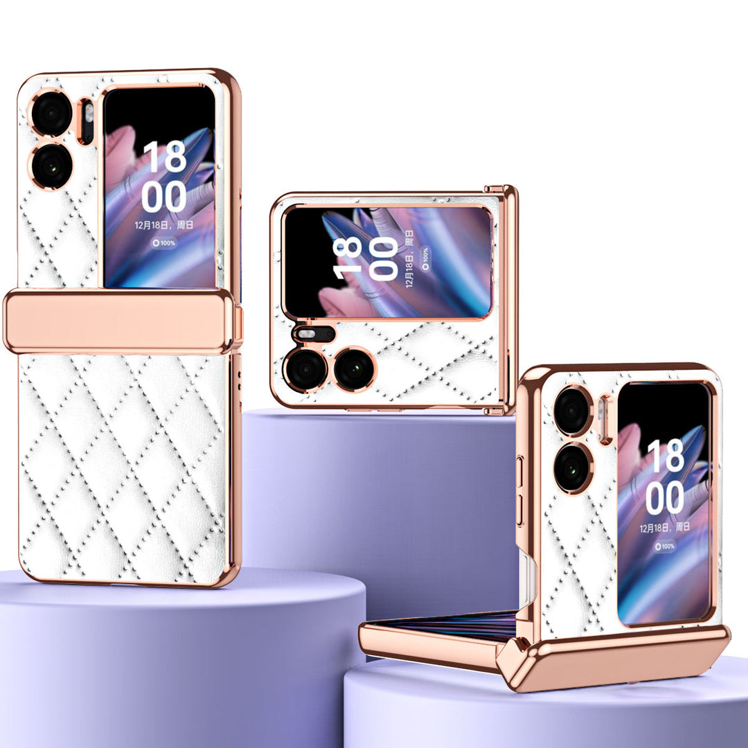 Karierte Kunstleder Hülle/Case für Oppo Find N2 Flip | ZITOCASES®