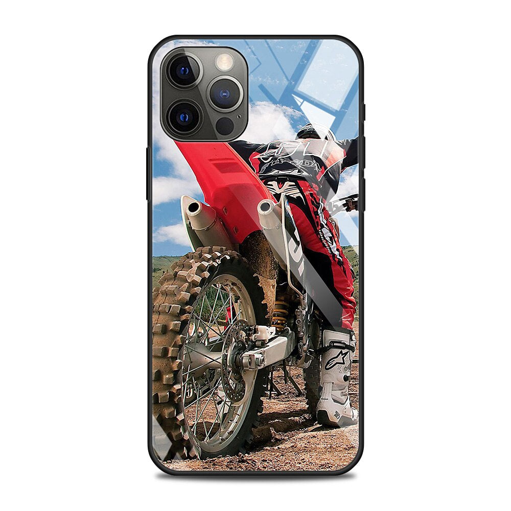 Motorrad/Motocross Panzerglas Hülle/Case für iPhone 12, 13-Serie | ZITOCASES®