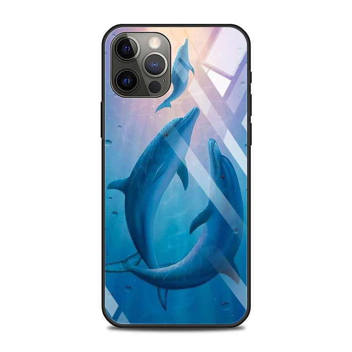 Delfin Motive Panzerglas Hülle/Case für iPhone 16-Serie | ZITOCASES®