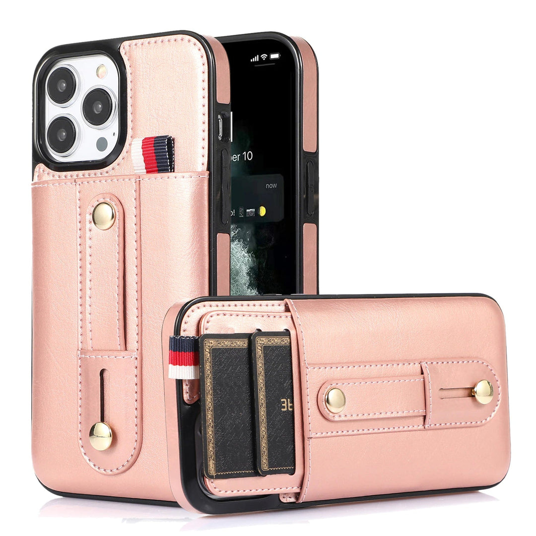 Kunstleder Kreditkartenfach Hülle/Case inkl. Halteband für iPhone 16, 15, 14-Serie | ZITOCASES®