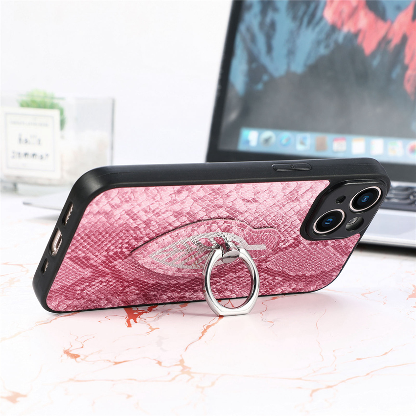 Schlangen-Leder Optik Ring Hülle/Case für iPhone 16, 15, 14, 13-Serie | ZITOCASES®