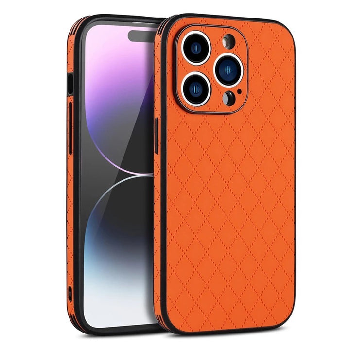 Karierte dünne Kunstleder Hülle/Case verschiedene Farben für iPhone 16, 16 Plus, 16 Pro, 16 Pro Max, 15, 15 Plus, 15 Pro, 15 Pro Max, 14, 14 Plus, 14 Pro, 14 Pro Max, 13, 13 Pro, 13 Pro Max, 13 Mini, 12, 12 Pro, 12 Pro Max, 12 Mini, SE, 11, 11 Pro | ZITOCASES®