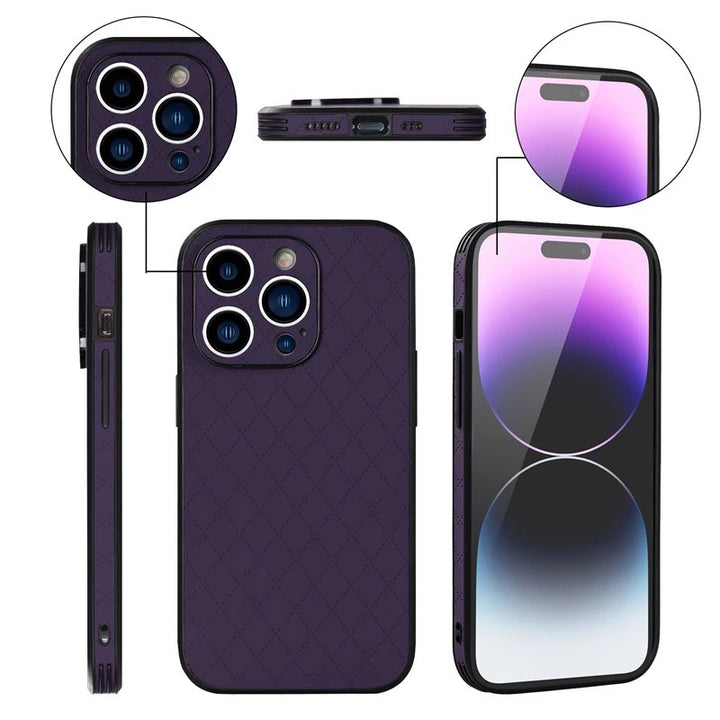 Karierte dünne Kunstleder Hülle/Case verschiedene Farben für iPhone 16, 16 Plus, 16 Pro, 16 Pro Max, 15, 15 Plus, 15 Pro, 15 Pro Max, 14, 14 Plus, 14 Pro, 14 Pro Max, 13, 13 Pro, 13 Pro Max, 13 Mini, 12, 12 Pro, 12 Pro Max, 12 Mini, SE, 11, 11 Pro | ZITOCASES®