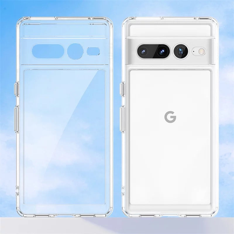 Transparente Silikon/Plastik Hülle/Case mit buntem Rahmen für Google Pixel 9, 9 Pro, 9 Pro XL, 9A, 8, 8 Pro, 8A, 7, 7 Pro, 7A, 6, 6 Pro, 6A, 5, 4, 4 XL, 4A, 3 XL, 3A, 3A XL | ZITOCASES®