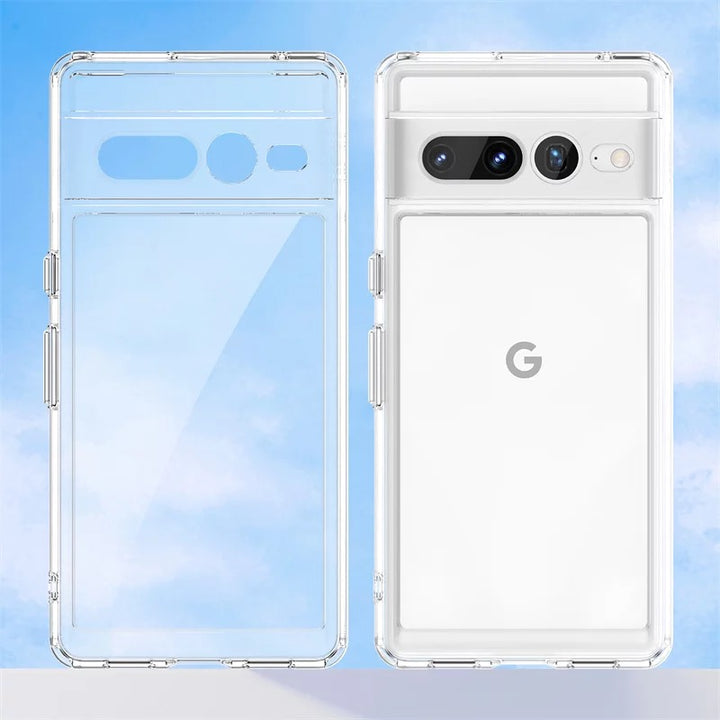 Transparente Silikon/Plastik Hülle/Case mit buntem Rahmen für Google Pixel 9, 9 Pro, 9 Pro XL, 8, 8 Pro, 8A, 7, 7 Pro, 7A, 6, 6 Pro, 6A, 5, 4, 4 XL, 4A, 3 XL, 3A, 3A XL | ZITOCASES®