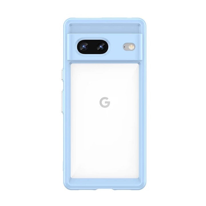 Transparente Silikon/Plastik Hülle/Case mit buntem Rahmen für Google Pixel 9, 9 Pro, 9 Pro XL, 9A, 8, 8 Pro, 8A, 7, 7 Pro, 7A, 6, 6 Pro, 6A, 5, 4, 4 XL, 4A, 3 XL, 3A, 3A XL | ZITOCASES®