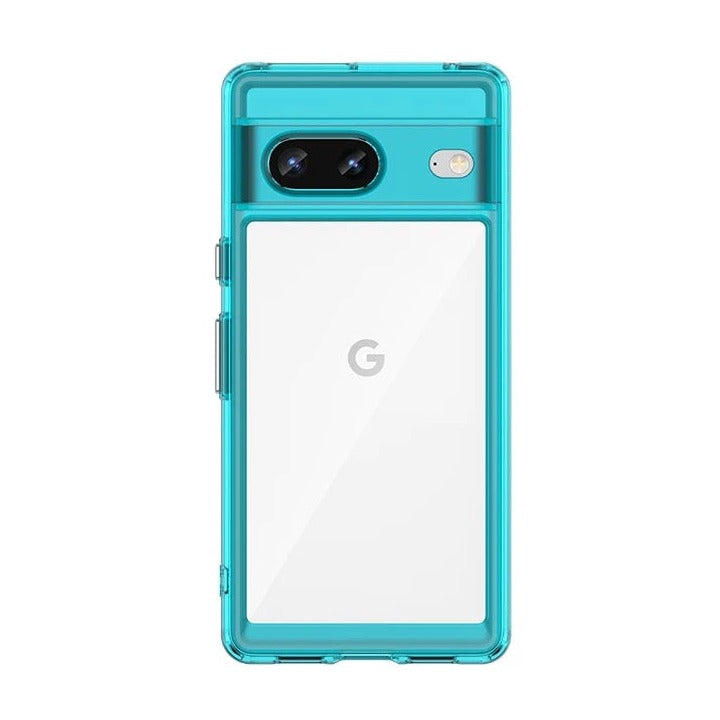 Transparente Silikon/Plastik Hülle/Case mit buntem Rahmen für Google Pixel 9, 9 Pro, 9 Pro XL, 9A, 8, 8 Pro, 8A, 7, 7 Pro, 7A, 6, 6 Pro, 6A, 5, 4, 4 XL, 4A, 3 XL, 3A, 3A XL | ZITOCASES®