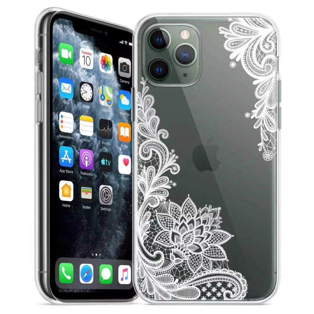 Blumen/Spitzen Motive Silikon Hülle/Case für iPhone 16, 16 Plus, 16 Pro, 16 Pro Max, 16e, 15, 15 Plus, 15 Pro, 15 Pro Max, 14, 14 Plus, 14 Pro, 14 Pro Max, 13, 13 Pro, 13 Pro Max, 13 Mini, 12, 12 Pro, 12 Pro Max, 12 Mini, SE, 11, 11 Pro, 11 Pro Max | ZITOCASES®