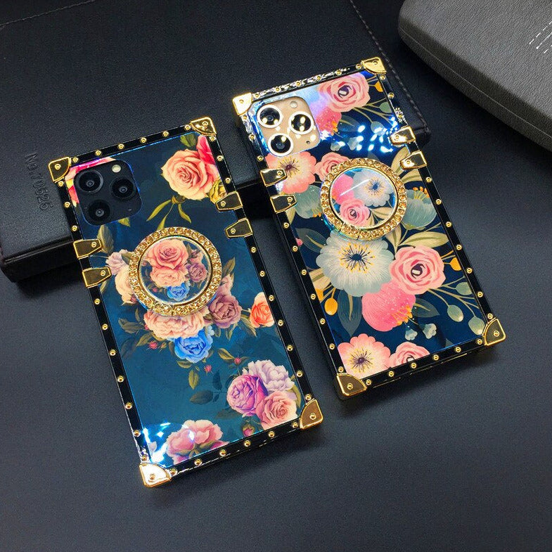 Luxus Vintage/Blumen Hülle/Case zum Umhängen (inkl. Band) für iPhone 16, 15, 14, 13, 12-Serie | ZITOCASES®