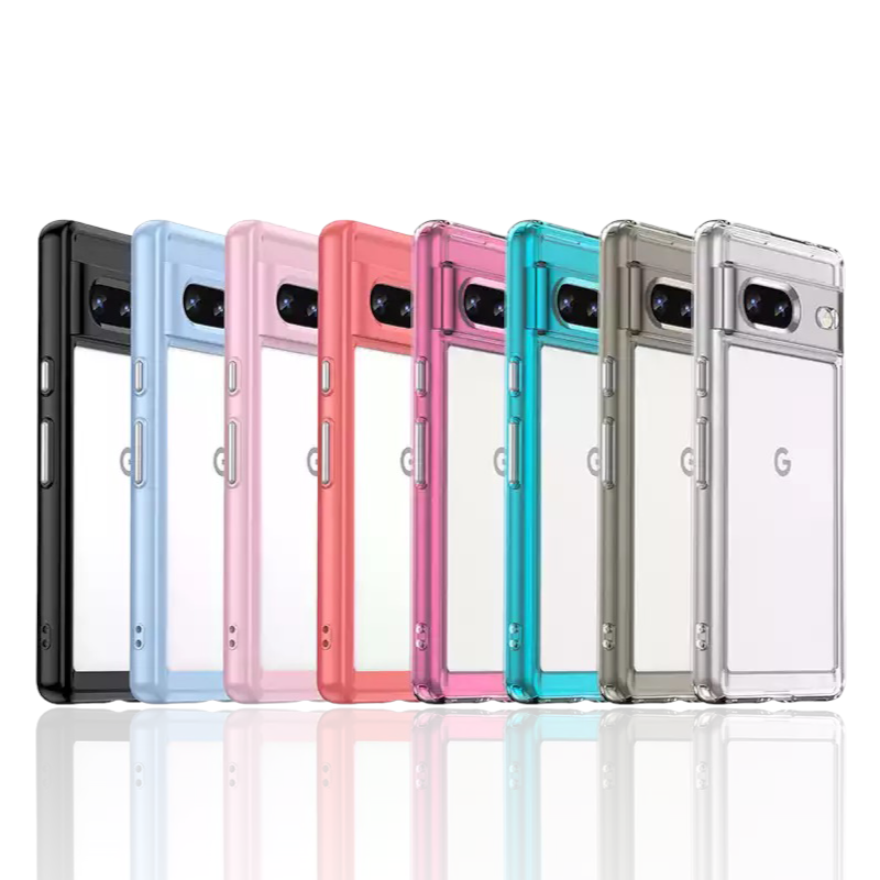 Transparente Silikon/Plastik Hülle/Case mit buntem Rahmen für Google Pixel 9, 9 Pro, 9 Pro XL, 9A, 8, 8 Pro, 8A, 7, 7 Pro, 7A, 6, 6 Pro, 6A, 5, 4, 4 XL, 4A, 3 XL, 3A, 3A XL | ZITOCASES®