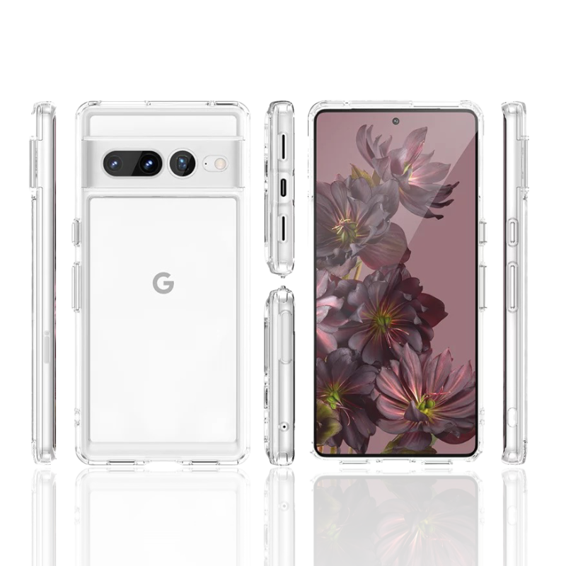 Transparente Silikon/Plastik Hülle/Case mit buntem Rahmen für Google Pixel 9, 9 Pro, 9 Pro XL, 9A, 8, 8 Pro, 8A, 7, 7 Pro, 7A, 6, 6 Pro, 6A, 5, 4, 4 XL, 4A, 3 XL, 3A, 3A XL | ZITOCASES®