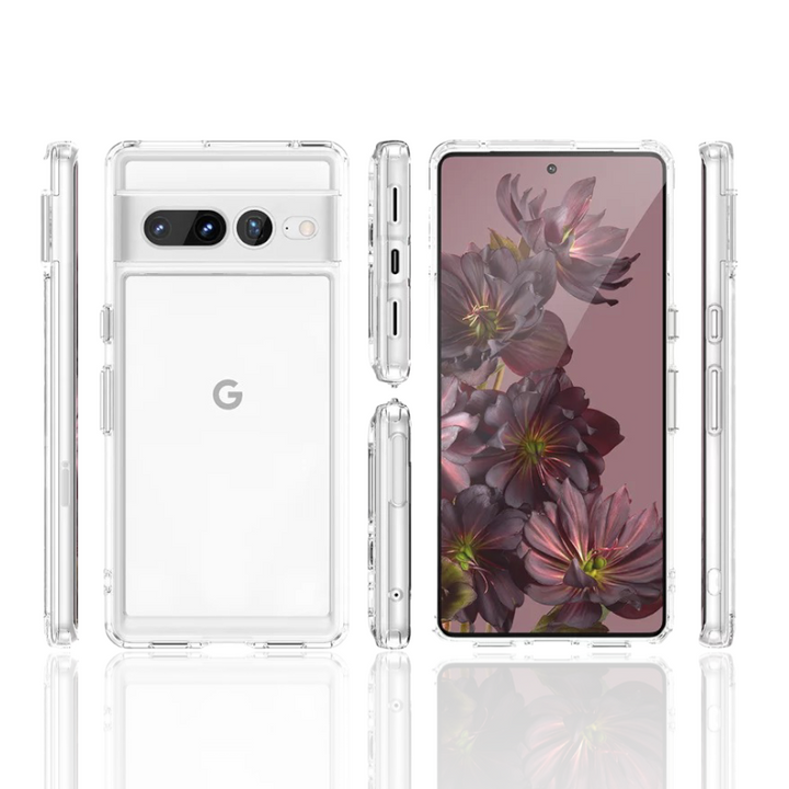 Transparente Silikon/Plastik Hülle/Case mit buntem Rahmen für Google Pixel 9, 9 Pro, 9 Pro XL, 8, 8 Pro, 8A, 7, 7 Pro, 7A, 6, 6 Pro, 6A, 5, 4, 4 XL, 4A, 3 XL, 3A, 3A XL | ZITOCASES®