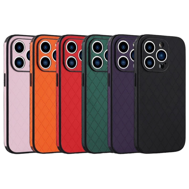 Karierte dünne Kunstleder Hülle/Case verschiedene Farben für iPhone 16, 16 Plus, 16 Pro, 16 Pro Max, 15, 15 Plus, 15 Pro, 15 Pro Max, 14, 14 Plus, 14 Pro, 14 Pro Max, 13, 13 Pro, 13 Pro Max, 13 Mini, 12, 12 Pro, 12 Pro Max, 12 Mini, SE, 11, 11 Pro | ZITOCASES®