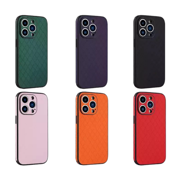 Karierte dünne Kunstleder Hülle/Case verschiedene Farben für iPhone 16, 16 Plus, 16 Pro, 16 Pro Max, 15, 15 Plus, 15 Pro, 15 Pro Max, 14, 14 Plus, 14 Pro, 14 Pro Max, 13, 13 Pro, 13 Pro Max, 13 Mini, 12, 12 Pro, 12 Pro Max, 12 Mini, SE, 11, 11 Pro | ZITOCASES®