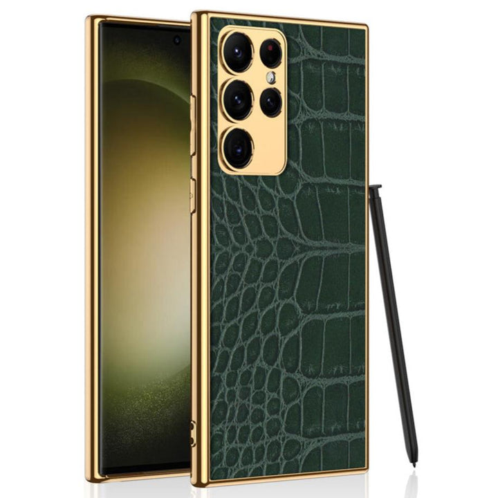 Luxus Krokodil Kunstleder/Gold Optik Hülle/Case für Samsung Galaxy S24, S24 Plus, S24 Ultra, S24 FE, S23 FE, S23, S23 Plus, S23 Ultra, S22, S22 Plus, S22 Ultra, S21 FE, S21, S21 Plus, S21 Ultra, S20, S20 Plus, S20 Ultra, S20 FE, S10, Note 20 | ZITOCASES®