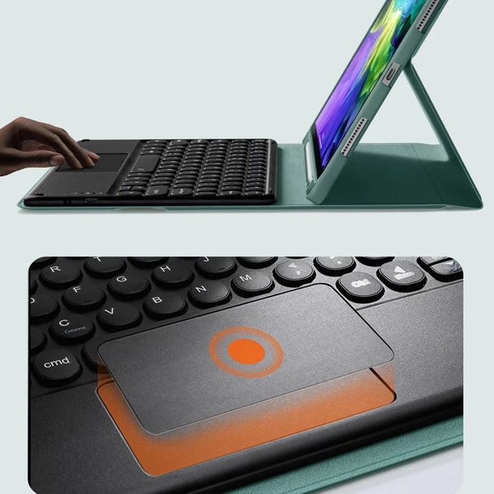 Laptop-Style Hülle/Case inkl. Touchpad & Bluetooth Tastatur für iPad, Pro, Air | ZITOCASES®