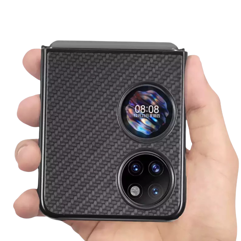 Carbon Optik Plastik Hülle/Case für Huawei P50 Pocket | ZITOCASES®