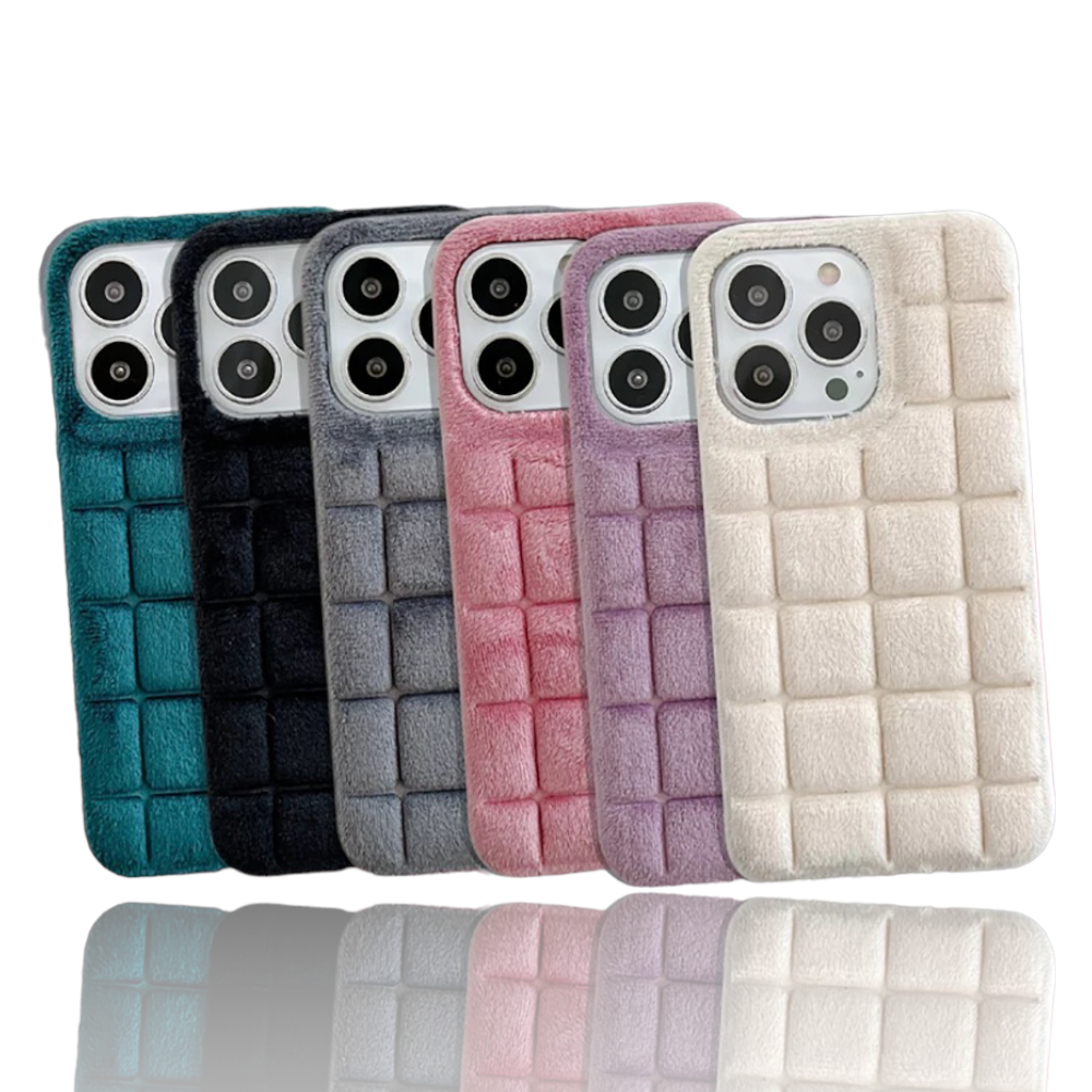 Weiche Stoff 3D Kachel/Karo Design Hülle/Case für iPhone 16, 15, 14, 13-Serie | ZITOCASES®