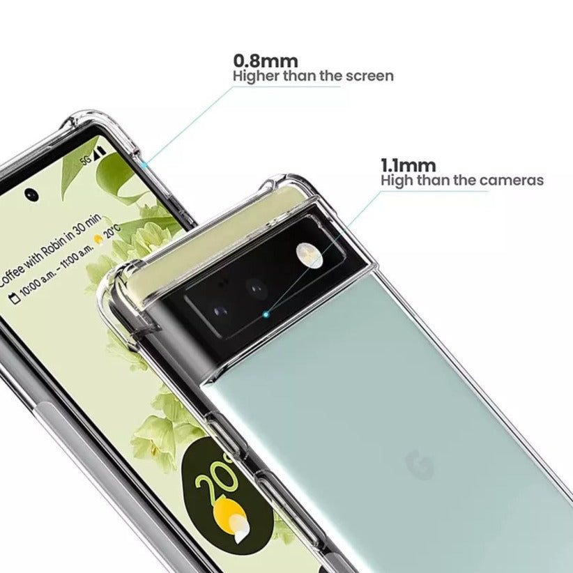 Transparente Airbag Silikon Hülle/Case für Google Pixel 9, 9 Pro, 9 Pro XL, 9A, 8, 8 Pro, 8A, 7, 7 Pro, 7A, 6, 6 Pro, 6A, 5, 4, 4 XL, 4A, 3, 3 XL, 3A, 3A XL | ZITOCASES®