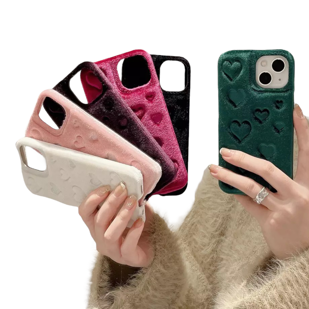 Weiche Stoff 3D Herz Hülle/Case für iPhone 12, 13-Serie | ZITOCASES®