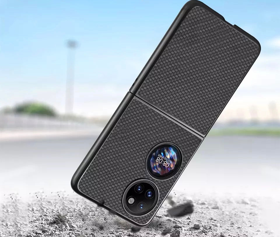 Carbon Optik Plastik Hülle/Case für Huawei P50 Pocket | ZITOCASES®