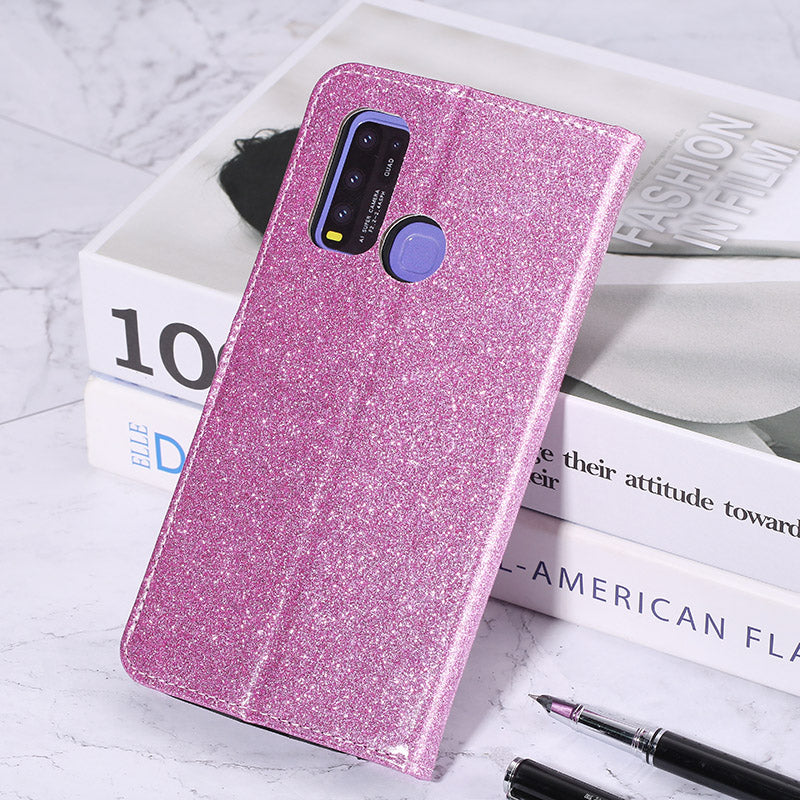 Glitzer Kunstleder Klapp Hülle/Flip Case verschiedene Farben für Wiko U30, U20, U10, Y82, Y81, Y80, Y62, Y61, Y52, View 5, 5 Plus, 4, 4 Lite | ZITOCASES®