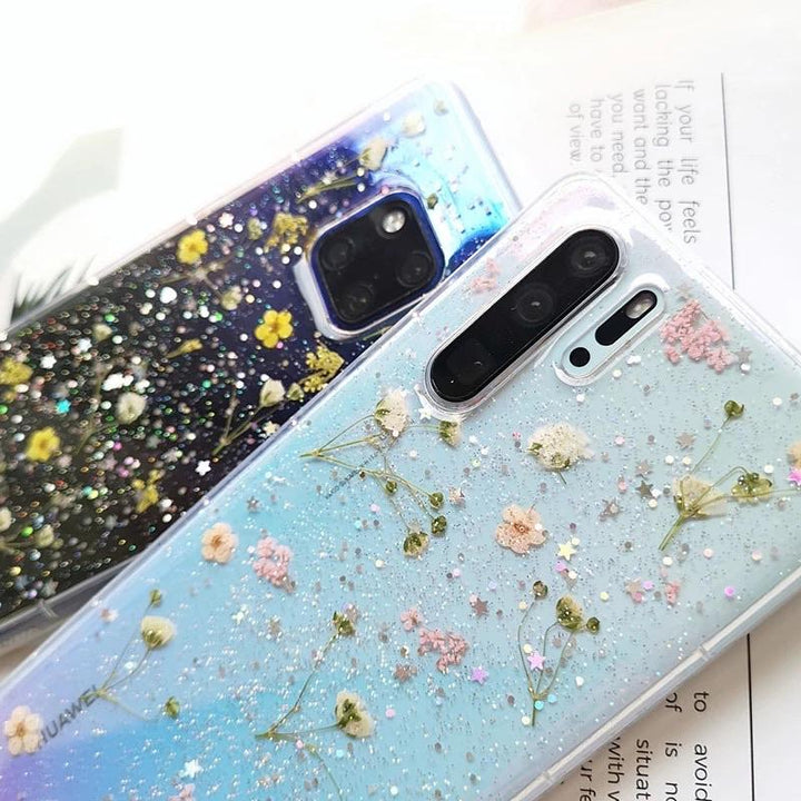 Gepresste Blumen-Blüten Hülle/Case für Huawei Pura 70, 70 Pro, 70 Ultra, P60 Pro, P50, P50 Pro, P30, P30 Pro, P20, P20 Pro, Mate 60 Pro, 50 Pro, 40 Pro, Nova 12s, 12i, 12 SE | ZITOCASES®