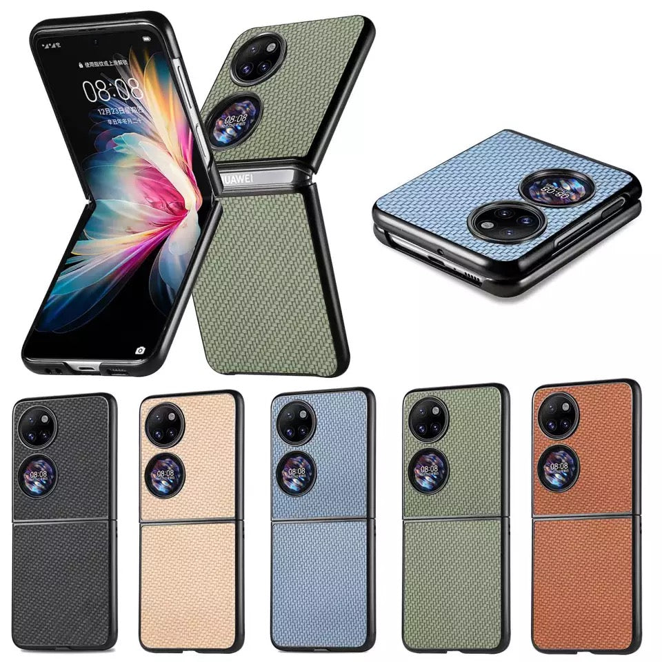 Carbon Optik Plastik Hülle/Case für Huawei P50 Pocket | ZITOCASES®