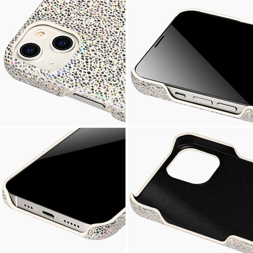 Glitzer Kunstleder Hülle/Case für iPhone 16, 16 Plus, 16 Pro, 16 Pro Max, 15, 15 Plus, 15 Pro, 15 Pro Max, 14, 14 Plus, 14 Pro, 14 Pro Max, 13, 13 Pro, 13 Pro Max, 13 Mini, 12, 12 Pro, 12 Pro Max, 12 Mini, SE, 11, 11 Pro, 11 Pro Max | ZITOCASES®