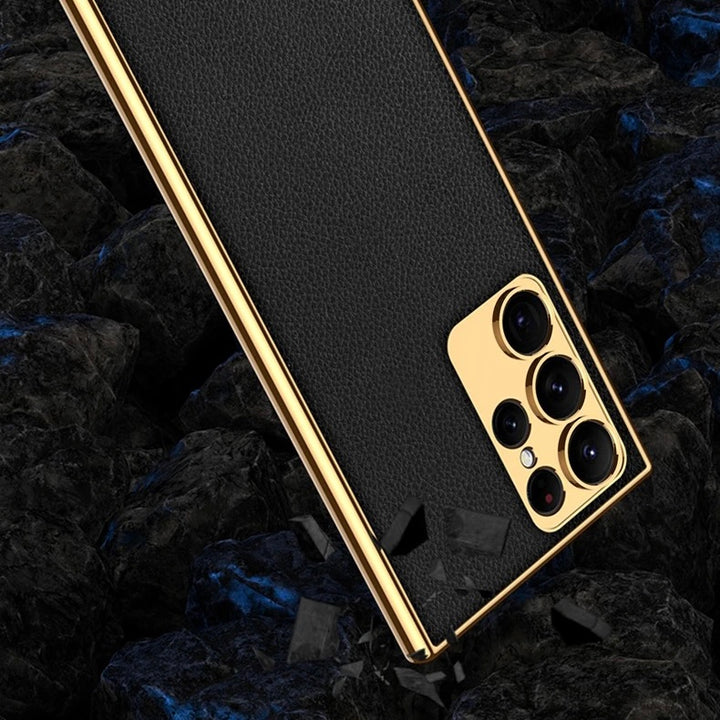 Luxus Kunstleder/Gold Optik Hülle/Case für Samsung Galaxy S24, S24 Plus, S24 Ultra, S24 FE,  S23 FE, S23, S23 Plus, S23 Ultra, S22, S22 Plus, S22 Ultra, S21 FE, S21, S21 Plus, S21 Ultra, S20, S20 Plus, S20 Ultra, S20 FE, S10, Note 20, 20 Ultra | ZITOCASES®