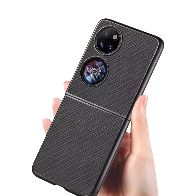 Carbon Optik Plastik Hülle/Case für Huawei P50 Pocket | ZITOCASES®