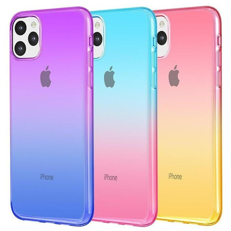 Transparente Doppelfarben Regenbogen Silikon Hülle/Case für iPhone 16, 16 Plus, 16 Pro, 16 Pro Max, 16e, 15, 15 Plus, 15 Pro, 15 Pro Max, 14, 14 Plus, 14 Pro, 14 Pro Max, 13, 13 Pro, 13 Pro Max, 13 Mini, 12, 12 Pro, 12 Pro Max, 12 Mini, SE, 11 | ZITOCASES®