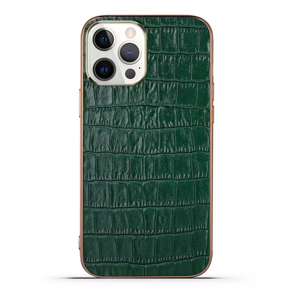 Krokodil-Leder Optik Hülle/Case für iPhone 16, 15, 14-Serie | ZITOCASES®