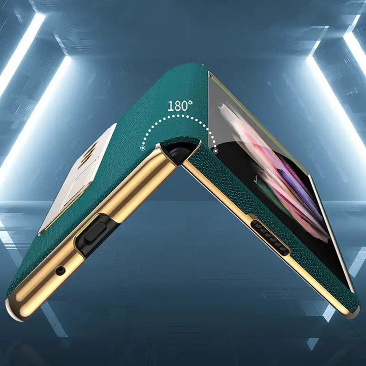 Luxus Kunstleder/Gold Optik Hülle/Case für Samsung Galaxy Z Fold 6, 5, 4, 3, 2 | ZITOCASES®