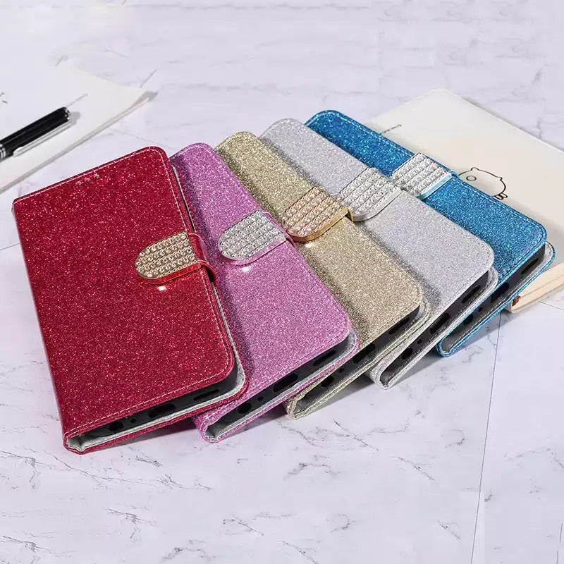 Glitzer Kunstleder Klapp Hülle/Flip Case verschiedene Farben für Wiko U30, U20, U10, Y82, Y81, Y80, Y62, Y61, Y52, View 5, 5 Plus, 4, 4 Lite | ZITOCASES®