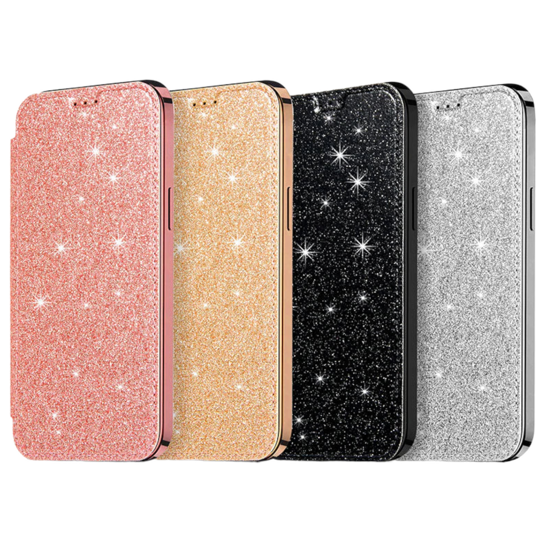 Glitzer Kunstleder Klapp Hülle/Flip Case für iPhone 16, 15, 14-Serie | ZITOCASES®