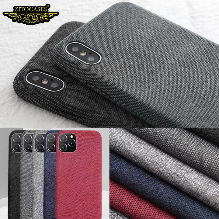 Stoff überzogene Soft Hülle/Case für iPhone 16, 16 Plus, 16 Pro, 16 Pro Max, 15, 15 Plus, 15 Pro, 15 Pro Max, 14, 14 Plus, 14 Pro, 14 Pro Max, 13, 13 Pro, 13 Pro Max, 13 Mini, 12, 12 Pro, 12 Pro Max, 12 Mini, SE, 11, 11 Pro, 11 Pro Max, X/XS | ZITOCASES®