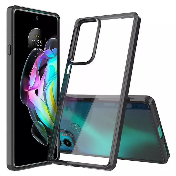 Edle Transparente Silikon Hülle/Case mit schwarzen Rahmen für Motorola Edge 50 Ultra, 50 Pro, 50 Fusion, 40 Neo, 40 Pro, 40, 30, 30 Neo, 30 Fusion, 30 Pro, 30 Ultra, G100, G84, G82, G73, G72, G62, G54, G53, G51, G50, G42, G34, G32, G31, G30, G23, G22 | ZITOCASES®