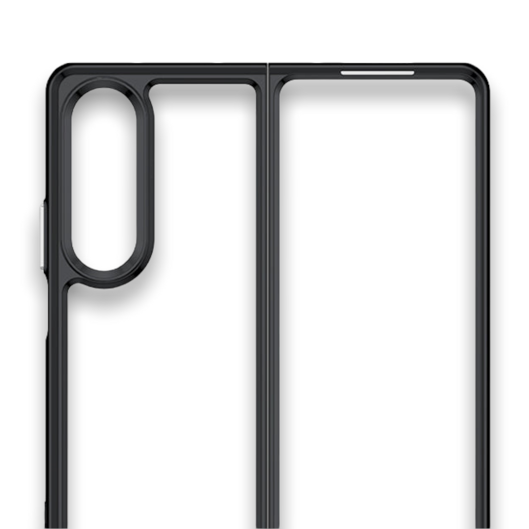 Transparente Silikon/Plastik Hülle/Case mit buntem Rahmen für Samsung Galaxy Z Fold 6, 5, 4, 3, 2 | ZITOCASES®