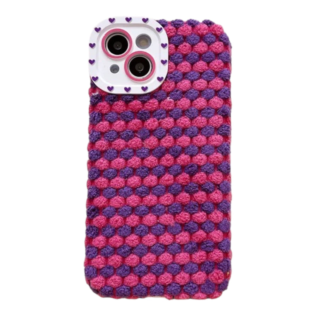 Gepunktete Stoff 3D Herz Hülle/Case für iPhone 16, 16 Plus, 16 Pro, 16 Pro Max, 16e, 15, 15 Plus, 15 Pro, 15 Pro Max, 14, 14 Plus, 14 Pro, 14 Pro Max, 13, 13 Pro, 13 Pro Max, 13 Mini, 12, 12 Pro, 12 Pro Max, 12 Mini, SE, 11, 11 Pro, 11 Pro Max | ZITOCASES®