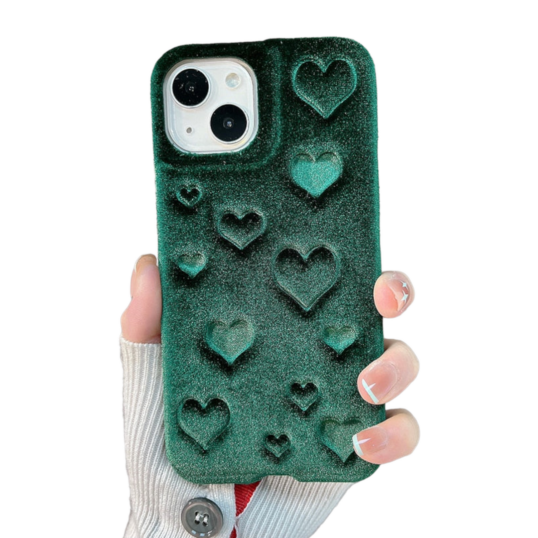 Weiche Stoff 3D Herz Hülle/Case für iPhone 16, 15, 14-Serie | ZITOCASES®