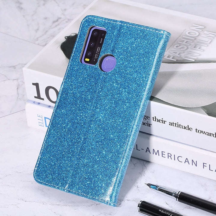 Glitzer Kunstleder Klapp Hülle/Flip Case verschiedene Farben für Wiko U30, U20, U10, Y82, Y81, Y80, Y62, Y61, Y52, View 5, 5 Plus, 4, 4 Lite | ZITOCASES®