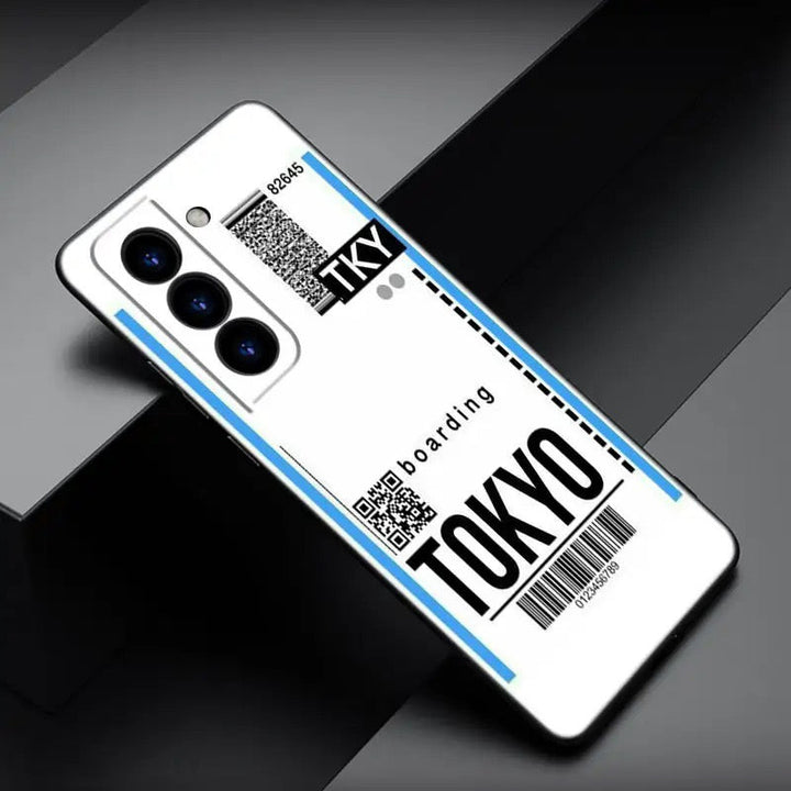 Flugticket/Reise Motiv Silikon Hülle/Case für Samsung Galaxy S24, S23-Serie | ZITOCASES®